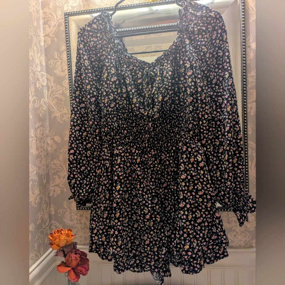 Miami Black Floral Blouse